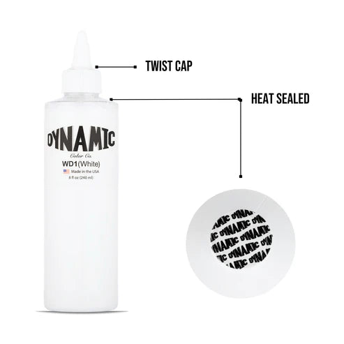 Dynamic White Tattoo Ink - 8oz Bottle