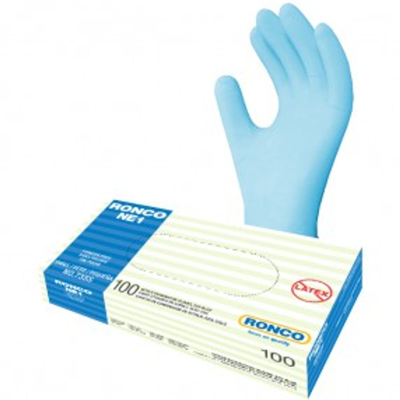 RONCO NE1, Sky Blue Nitrile Examination Glove (3 mm)