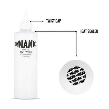 Dynamic White Tattoo Ink - 8oz Bottle